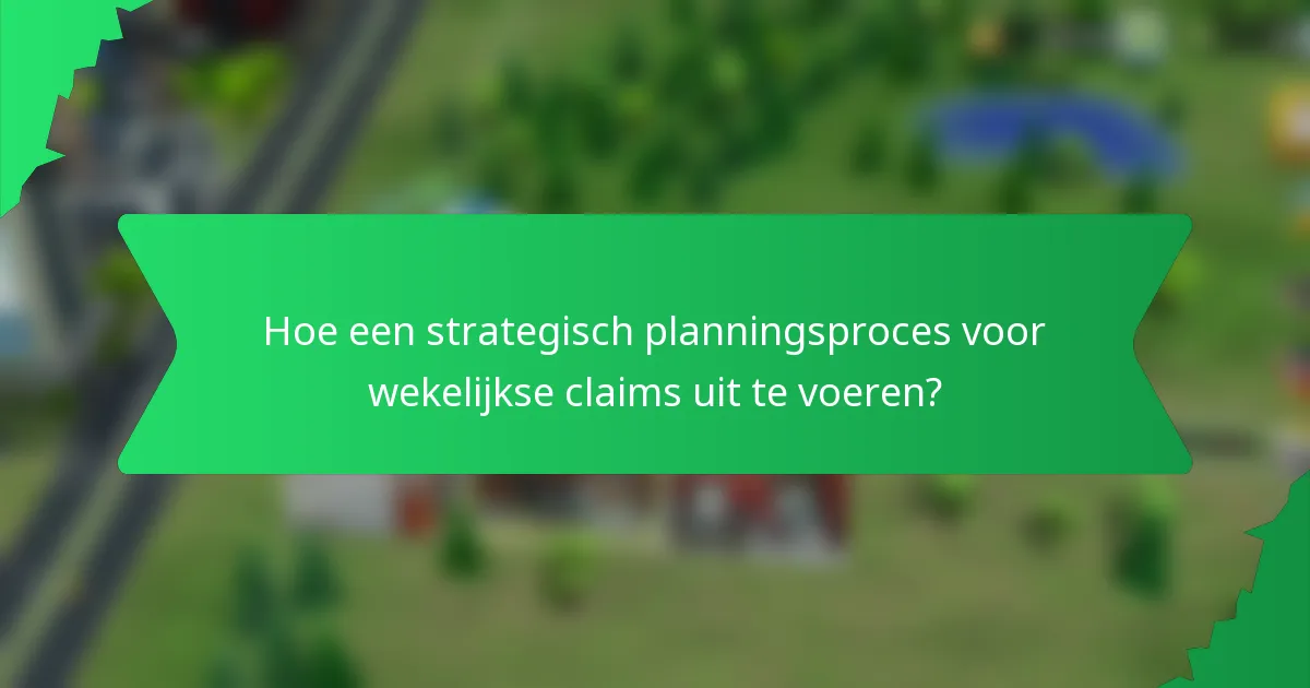 Hoe een strategisch planningsproces voor wekelijkse claims uit te voeren?