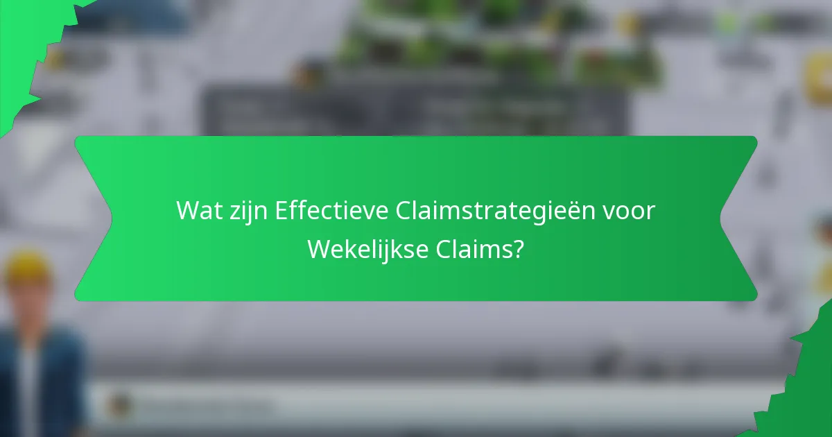 Wat zijn Effectieve Claimstrategieën voor Wekelijkse Claims?