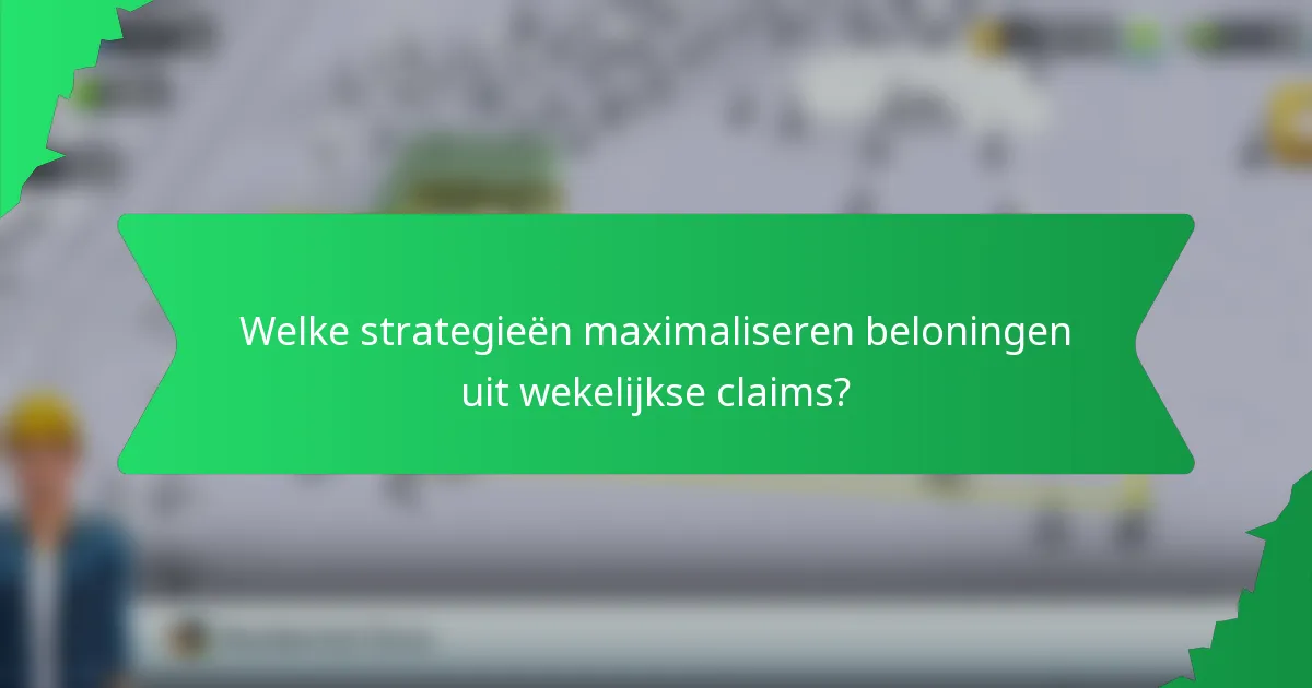 Welke strategieën maximaliseren beloningen uit wekelijkse claims?