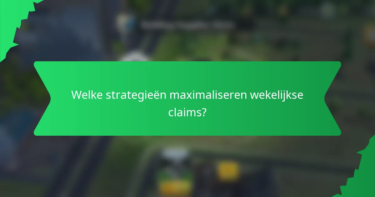Welke strategieën maximaliseren wekelijkse claims?